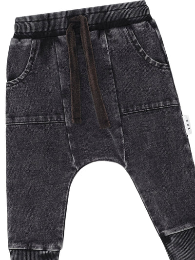 Black Knit Denim 5-Pocket Pant - Denim Black