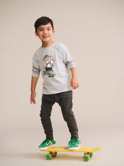 Black Knit Denim 5-Pocket Pant - Denim Black