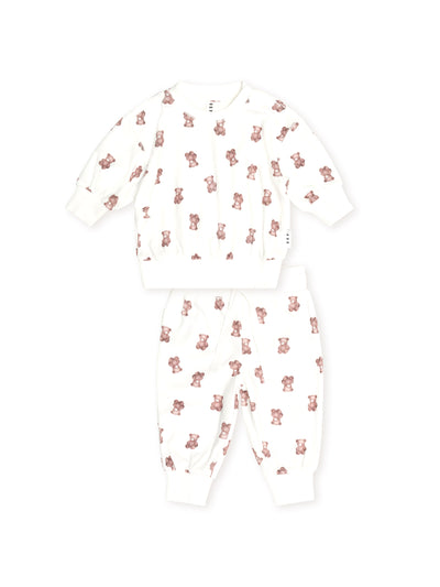My First Hux Velour 2PC Set - Almond Milk