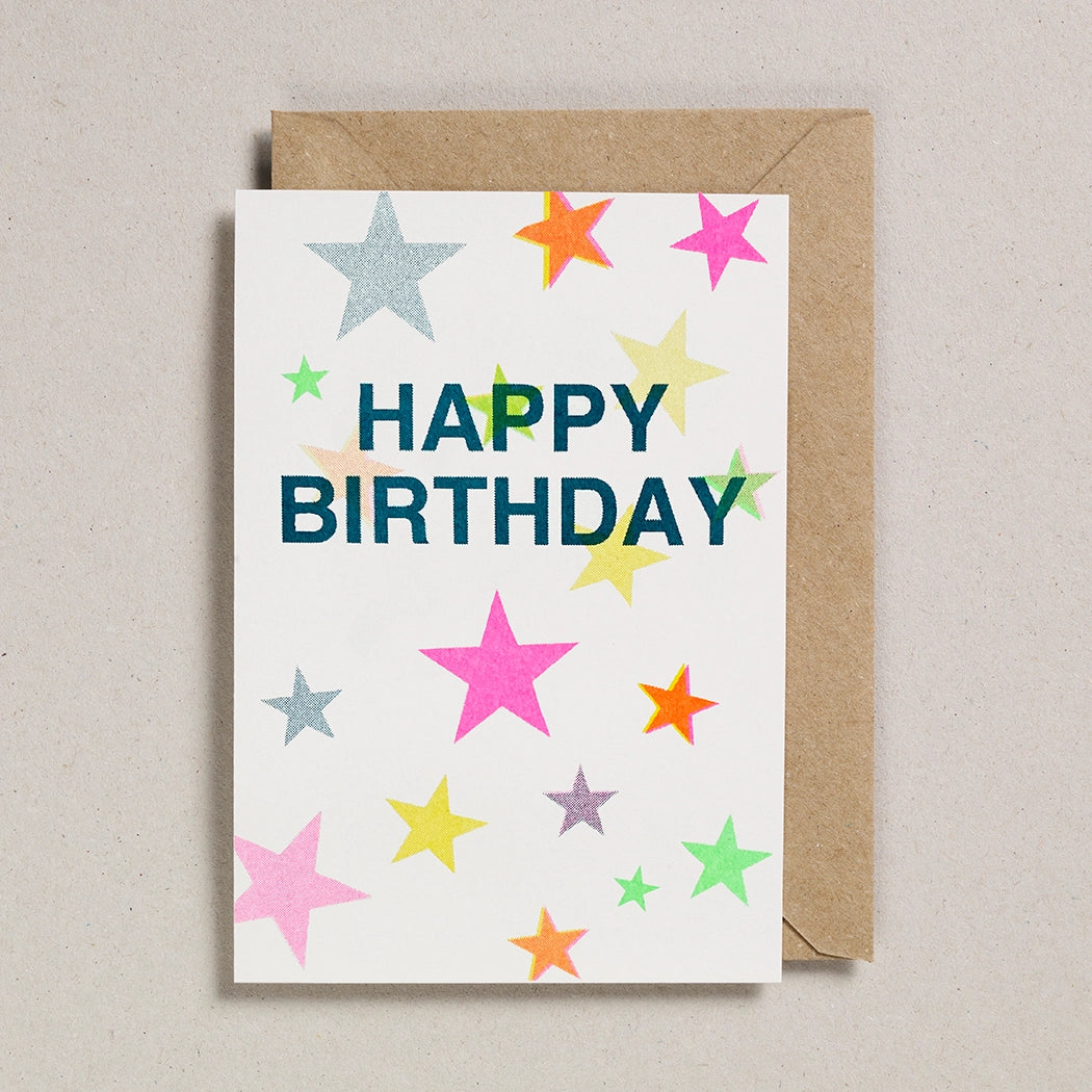 Happy Birthday Multi Stars Card