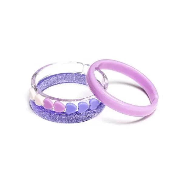 Heart Lilac Shades Print Mix Bangles (Set of 3) - Twinkle Twinkle Little One