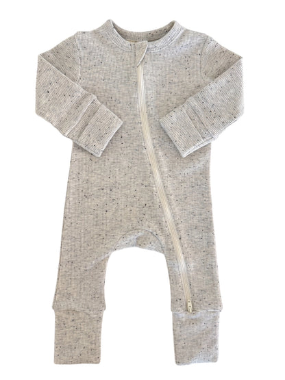 Heather Speckle 2-Way Zip Romper - Twinkle Twinkle Little One