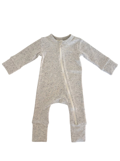 Heather Speckle 2-Way Zip Romper - Twinkle Twinkle Little One