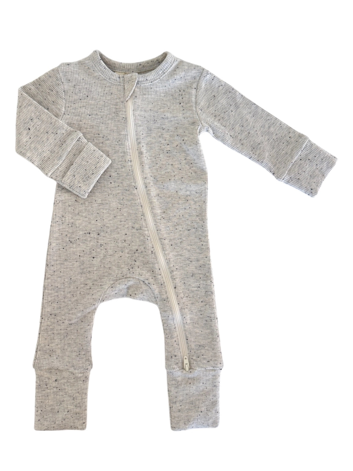 Heather Speckle 2-Way Zip Romper - Twinkle Twinkle Little One