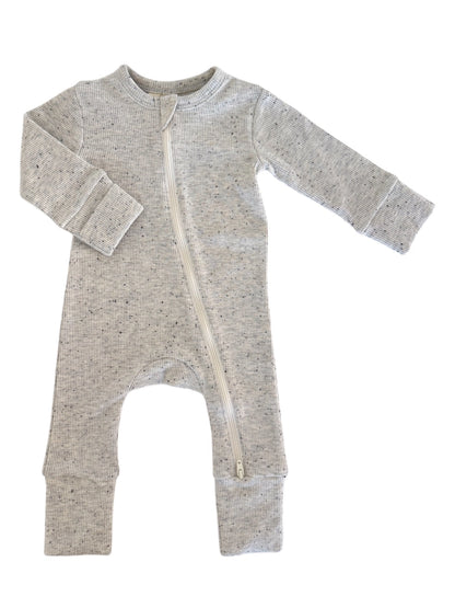 Heather Speckle 2-Way Zip Romper - Twinkle Twinkle Little One