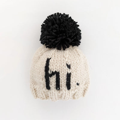 Hi. Black Hand Knit Beanie Hat - Twinkle Twinkle Little One