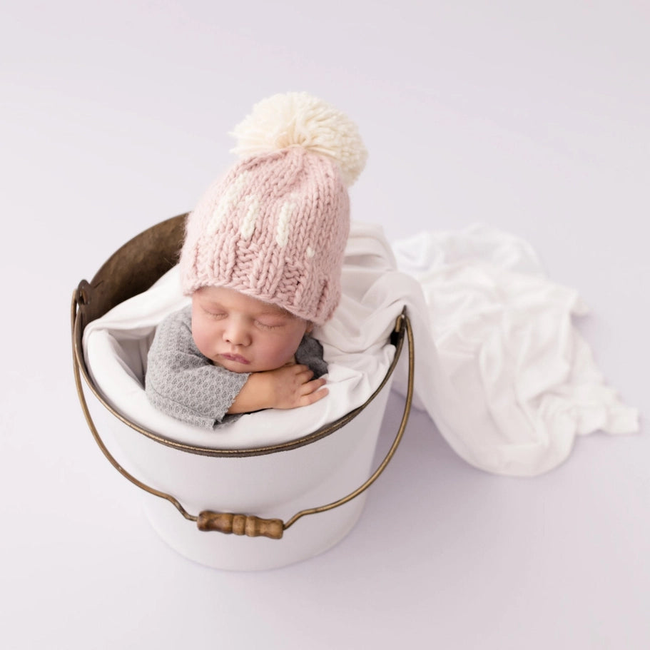 Hi. Rosy Hand Knit Beanie Hat - Twinkle Twinkle Little One