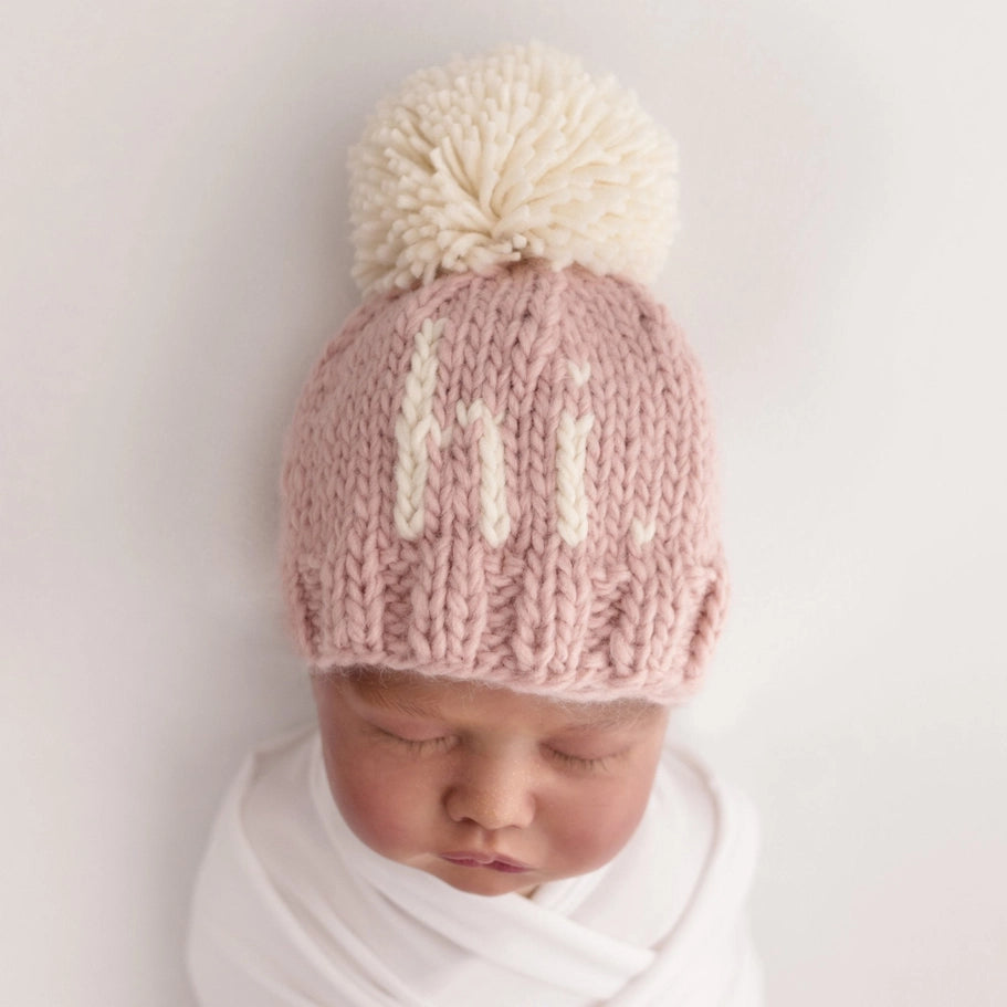 Hi. Rosy Hand Knit Beanie Hat - Twinkle Twinkle Little One