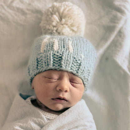 Hi. Surf Blue Hand Knit Beanie Hat - Twinkle Twinkle Little One