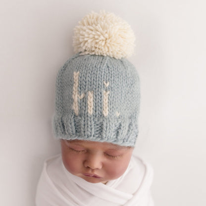 Hi. Surf Blue Hand Knit Beanie Hat - Twinkle Twinkle Little One
