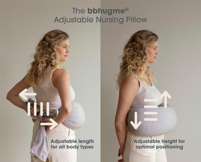 BBHugMe Nursing Pillow - Grey Melange - Twinkle Twinkle Little One