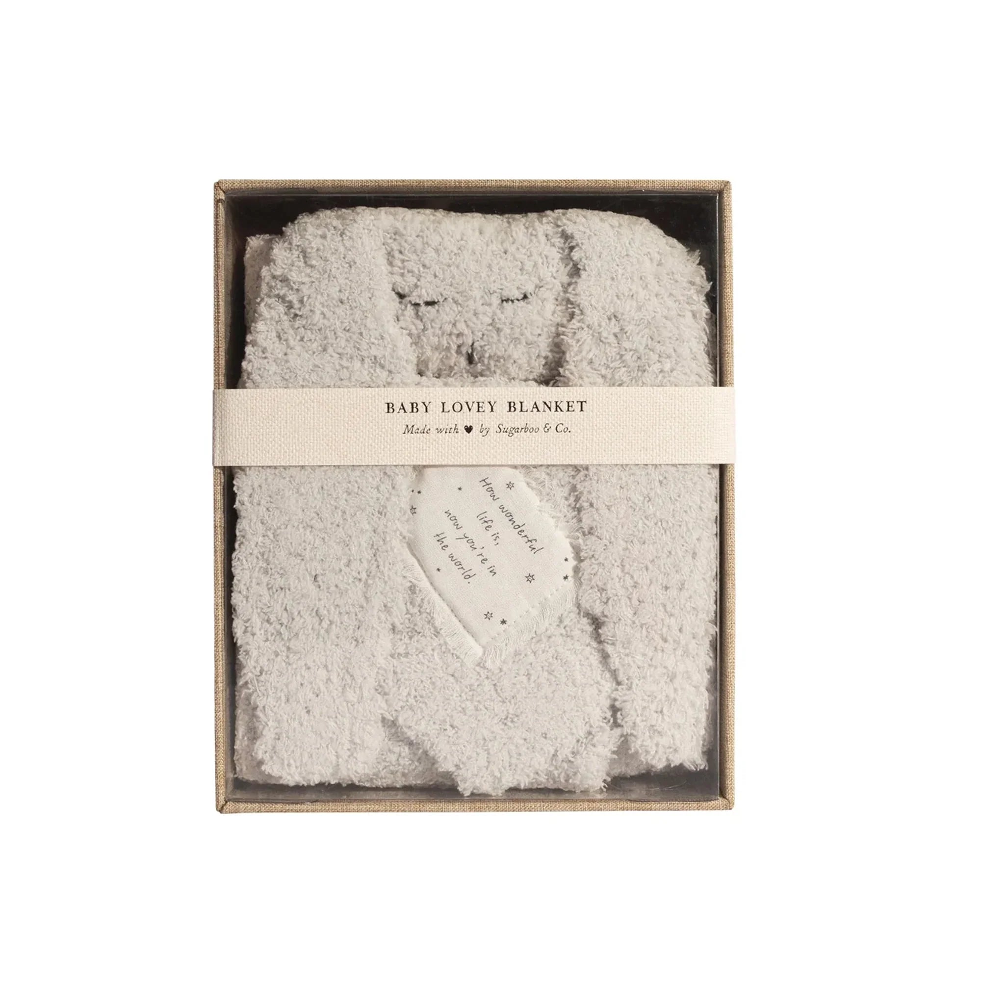 "How wonderful life is" Bunny Baby Lovey Blanket - Twinkle Twinkle Little One