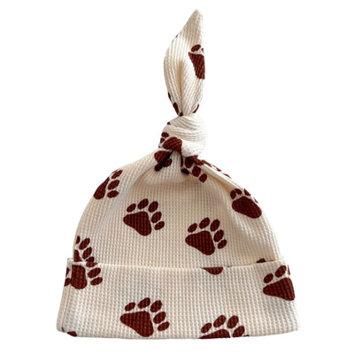 Organic Waffle Knot Beanie, Bear Paw - Twinkle Twinkle Little One