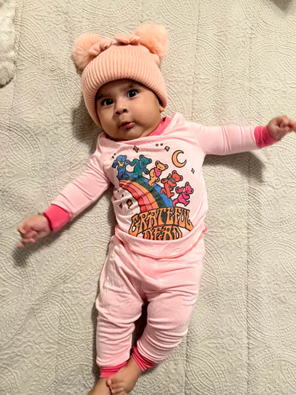 Grateful Dead Pink Rainbow Bear Thermal Set - Twinkle Twinkle Little One
