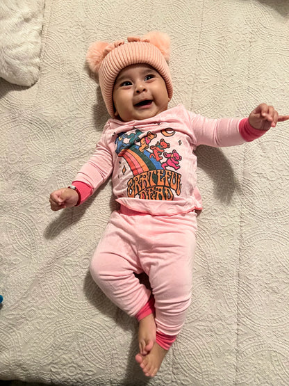Grateful Dead Pink Rainbow Bear Thermal Set - Twinkle Twinkle Little One