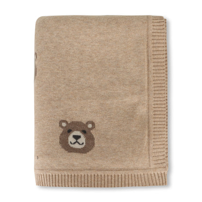 Bear - Organic Cotton Jacquard Sweater Knit Baby Blanket - Twinkle Twinkle Little One