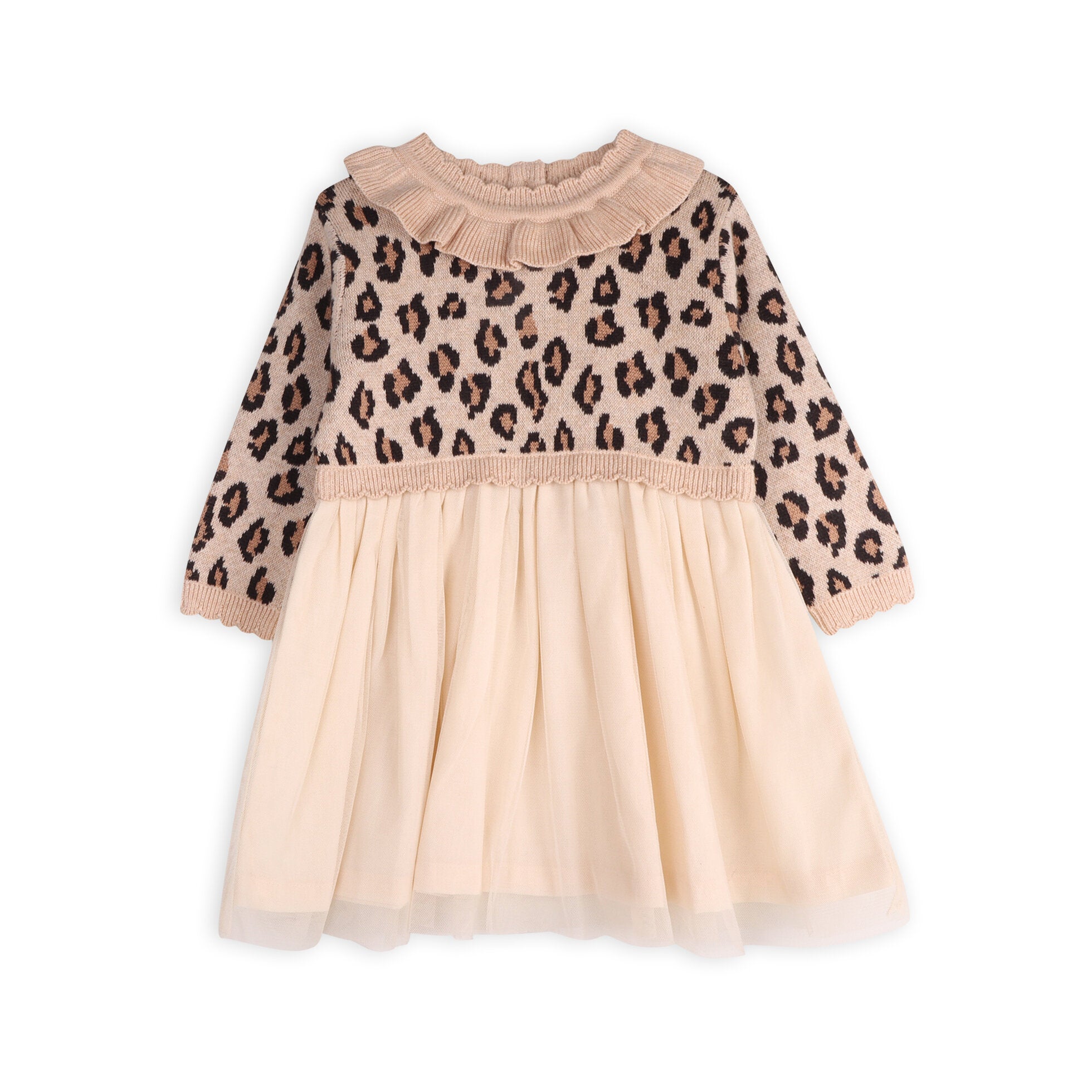 Leopard Jacquard Sweater Knit Baby Tutu Dress - Twinkle Twinkle Little One
