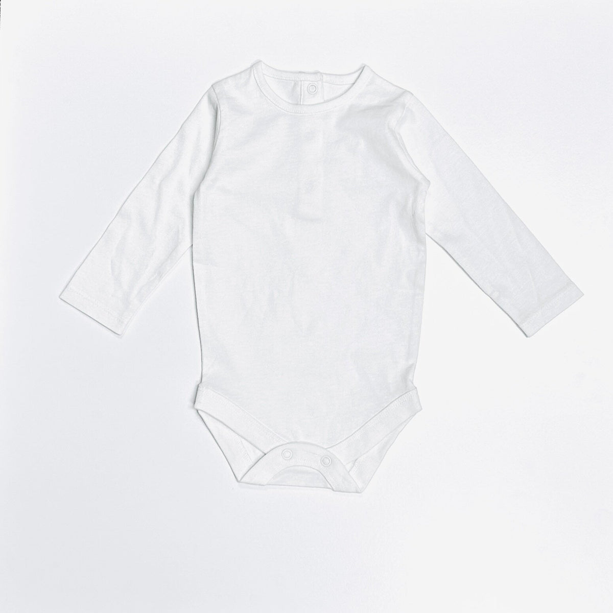 Basic Long Sleeve Baby Bodysuit (Organic Cotton) - Soft White