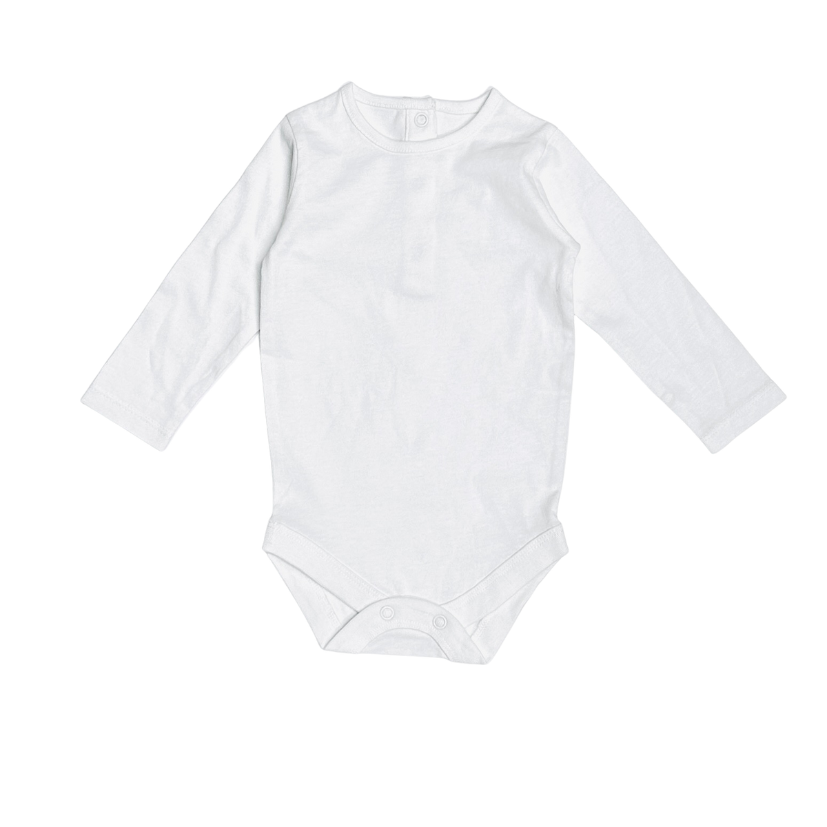 Basic Long Sleeve Baby Bodysuit (Organic Cotton) - Soft White