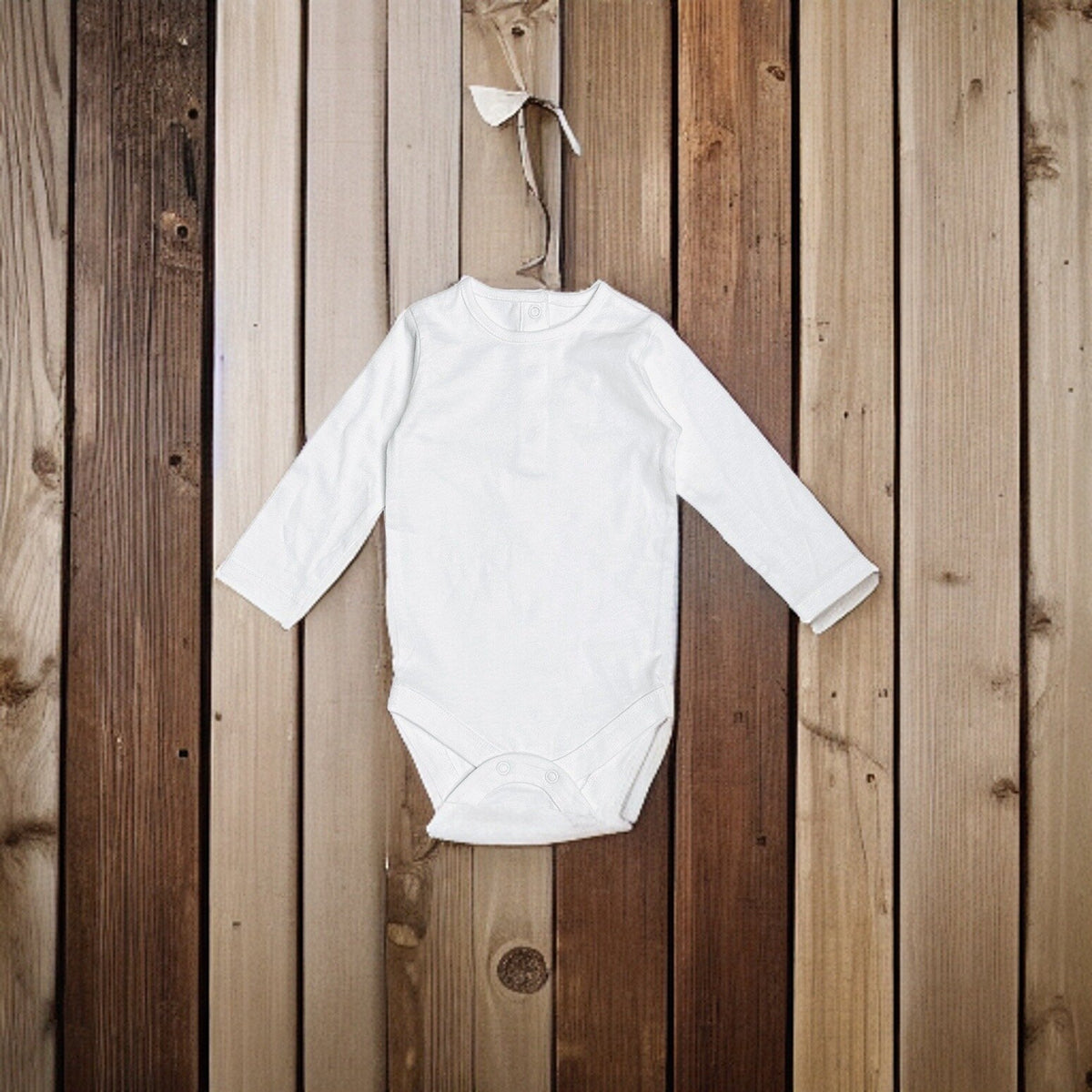 Basic Long Sleeve Baby Bodysuit (Organic Cotton) - Soft White
