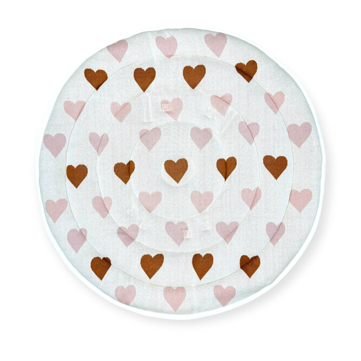 Sweetheart Organic Cotton Knit Baby Padded Round Play Mat - Natural