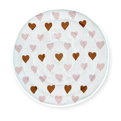 Sweetheart Organic Cotton Knit Baby Padded Round Play Mat - Natural