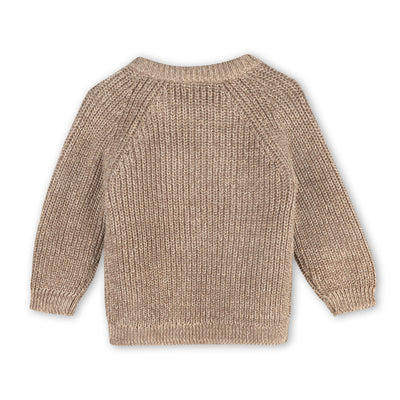 Wild & Free Embroidered Chunky Knit Baby Pullover Sweater & Pant Set - Cocoa Heather - Twinkle Twinkle Little One