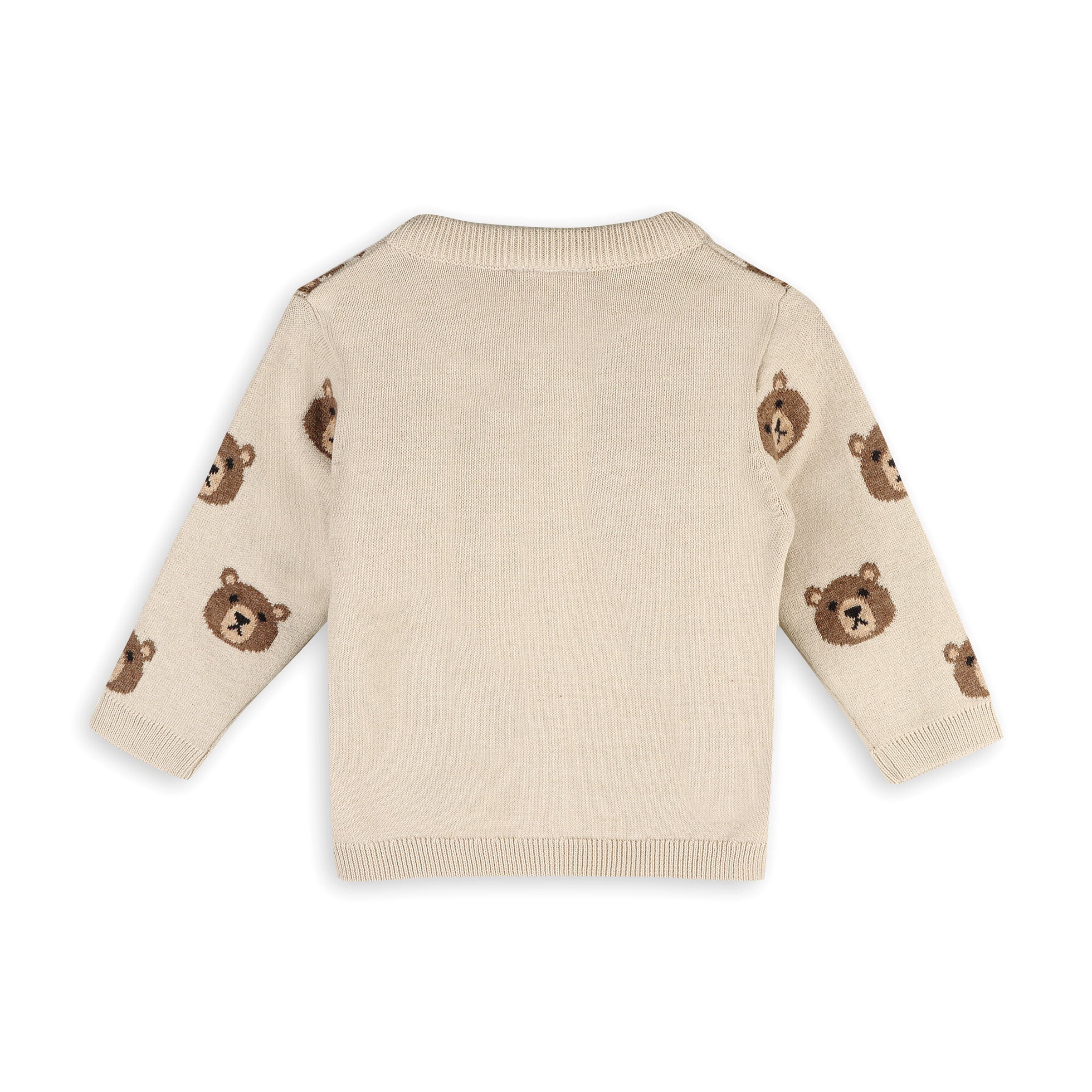 Brown Bear Jacquard Button Cardigan Baby Sweater