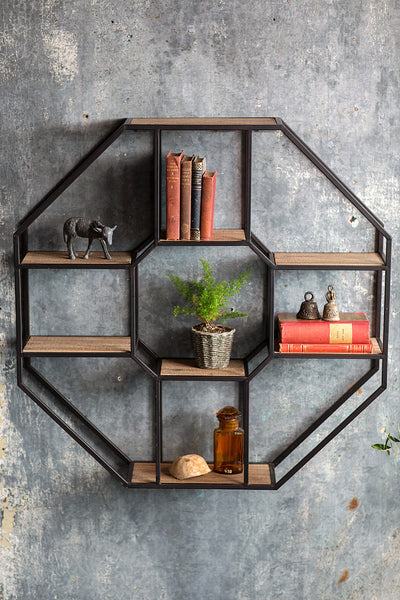 Iron and Wood Hexagonal Shelf - Twinkle Twinkle Little One