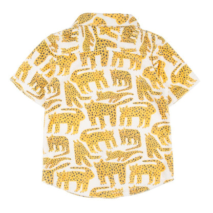 Jerry Short Sleeve Button Up & Wyoming Short Set - Cheetah - Twinkle Twinkle Little One