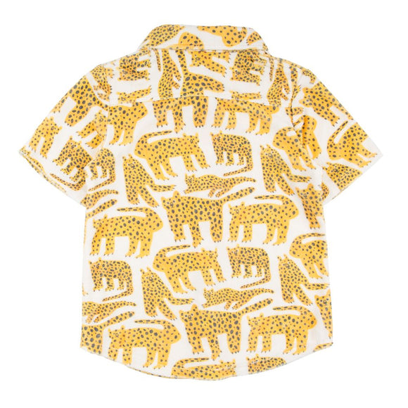 Jerry Short Sleeve Button Up & Wyoming Short Set - Cheetah - Twinkle Twinkle Little One