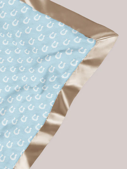 ULTRA-SOFT THICK REVERSIBLE BABY BLANKET - HOWDY PARTNER BLUE - Twinkle Twinkle Little One