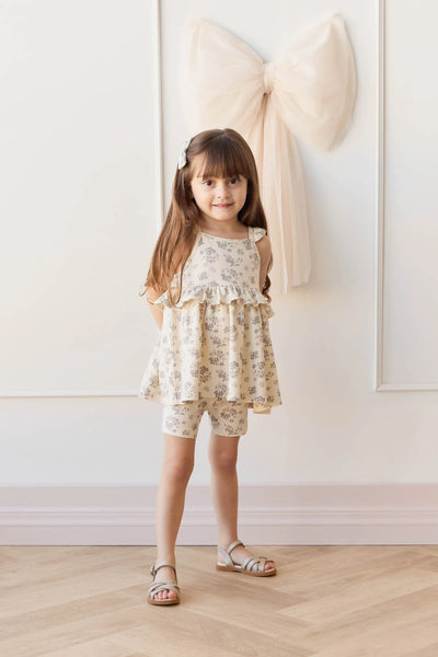 Organic Cotton Kaia Top & Bike Short Set - Selena Tofu - Twinkle Twinkle Little One