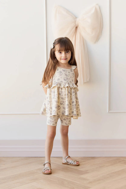 Organic Cotton Kaia Top & Bike Short Set - Selena Tofu - Twinkle Twinkle Little One