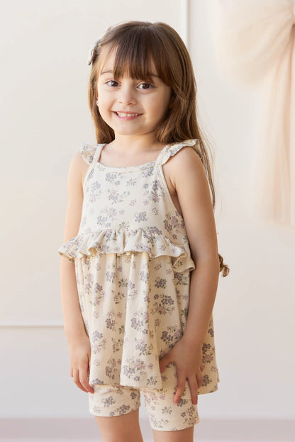Organic Cotton Kaia Top & Bike Short Set - Selena Tofu - Twinkle Twinkle Little One