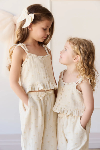 Organic Cotton Muslin Mirabel Top & Cordelia Pant Set - Pauline Chamomile - Twinkle Twinkle Little One