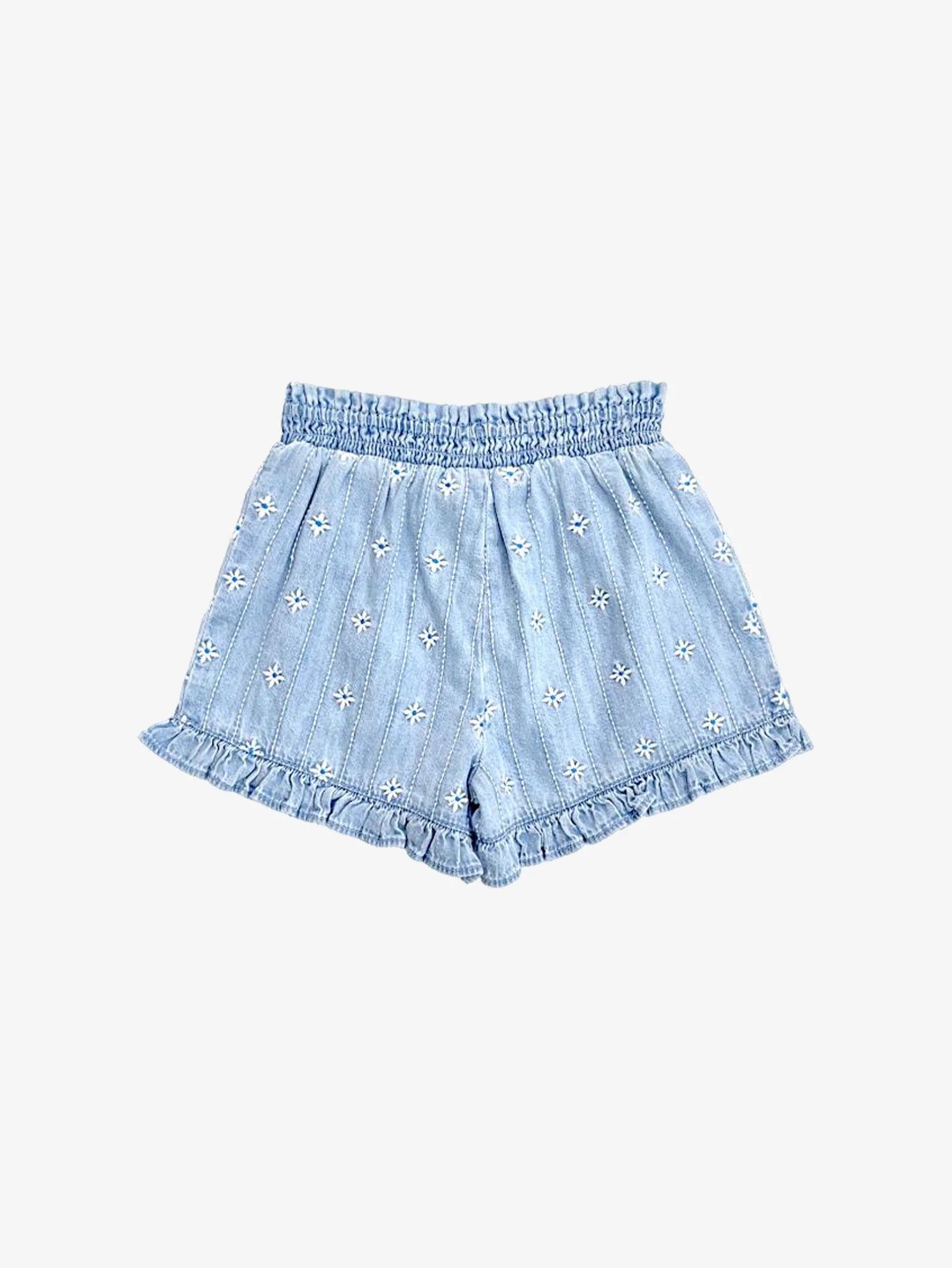 Dahlia Embroidered Denim Shorts
