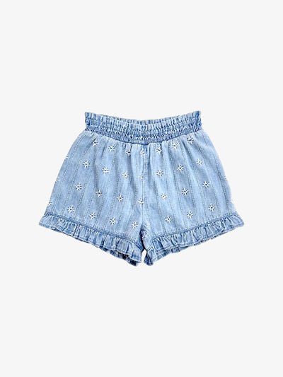 Dahlia Embroidered Denim Shorts