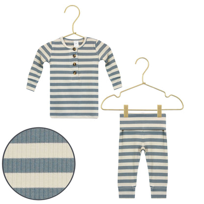 Lou Lou & Company Lincoln Ribbed Top, Bottoms + Hat Set - Twinkle Twinkle Little One