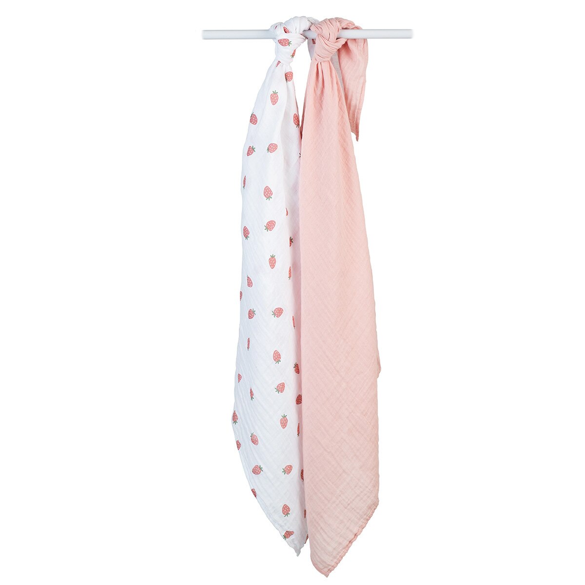 Lulujo Cotton Swaddles - Strawberries & Pink - Twinkle Twinkle Little One