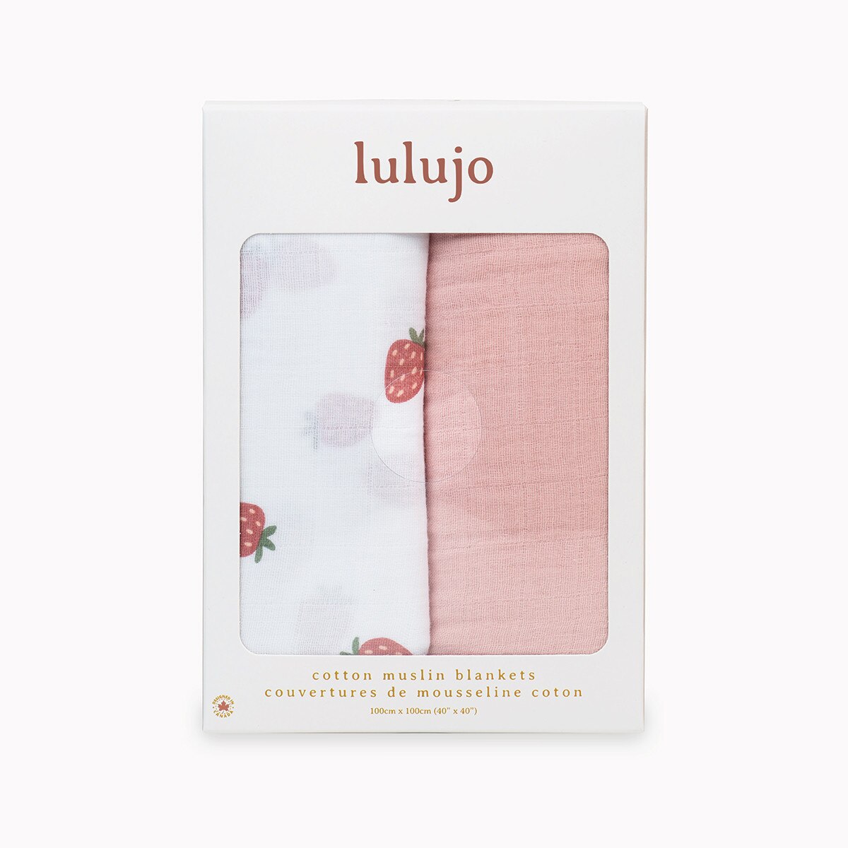 Lulujo Cotton Swaddles - Strawberries & Pink - Twinkle Twinkle Little One