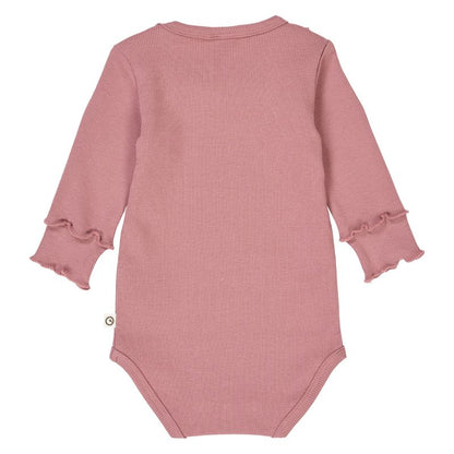 Cozy Me Rib Frill Collar Bodysuit - Nostalgia Rose - Twinkle Twinkle Little One