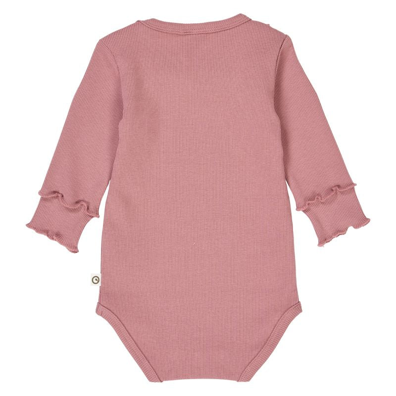 Cozy Me Rib Frill Collar Bodysuit - Nostalgia Rose - Twinkle Twinkle Little One