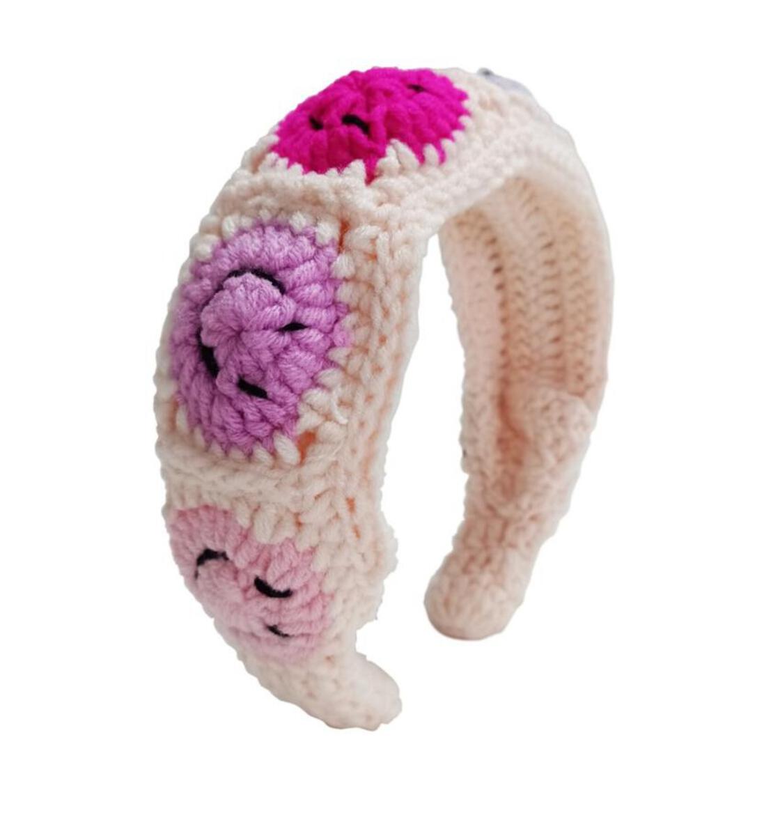 Light Pink Multi Smile Crochet Headband - Twinkle Twinkle Little One
