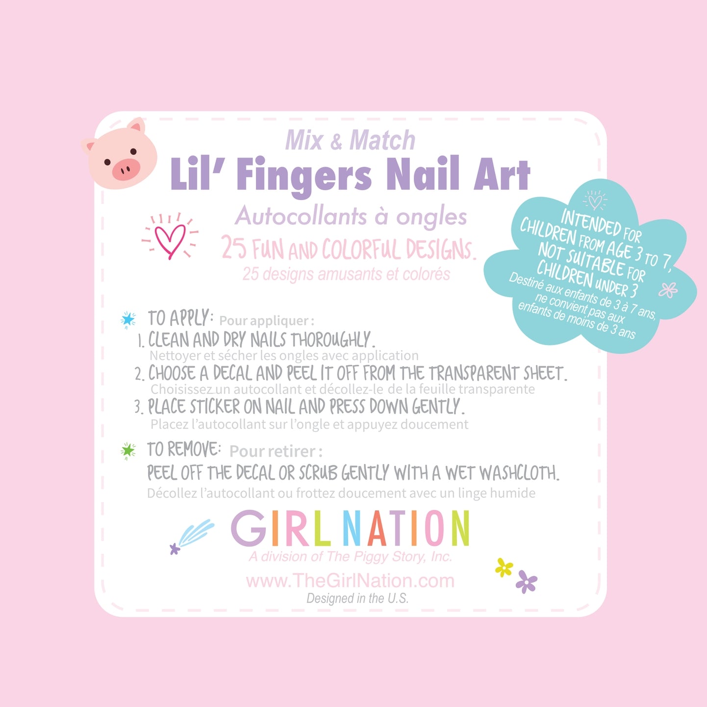 Lil' Fingers Nail Art - Animal Friends - Twinkle Twinkle Little One