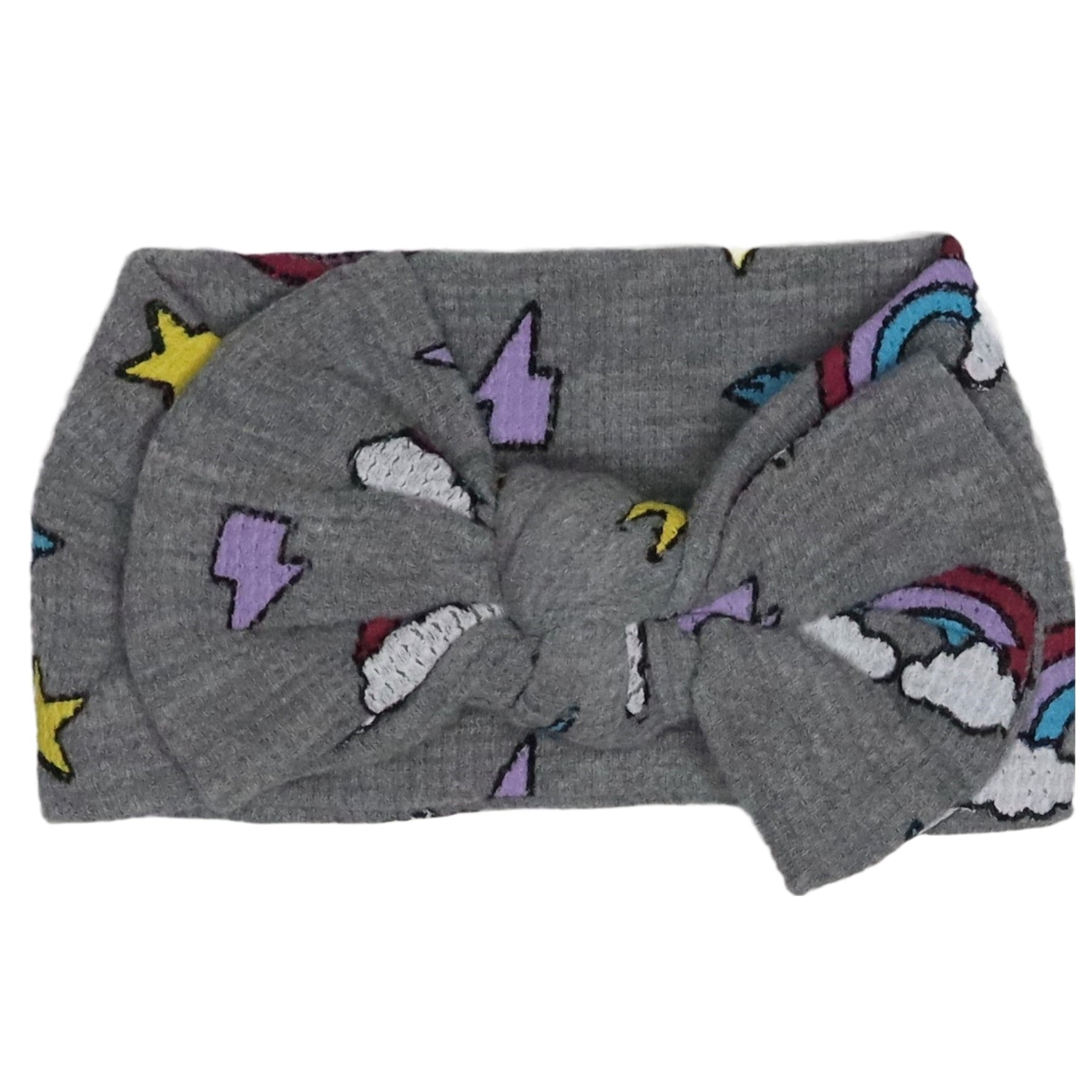 Little Mish Heather Grey Rainbow Patch Headband - Twinkle Twinkle Little One