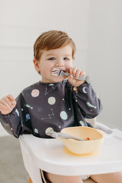 Long Sleeve Waterproof Bib - Planets - Twinkle Twinkle Little One