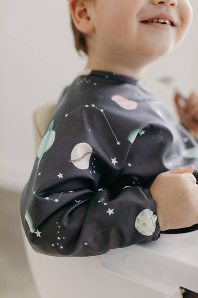 Long Sleeve Waterproof Bib - Planets - Twinkle Twinkle Little One