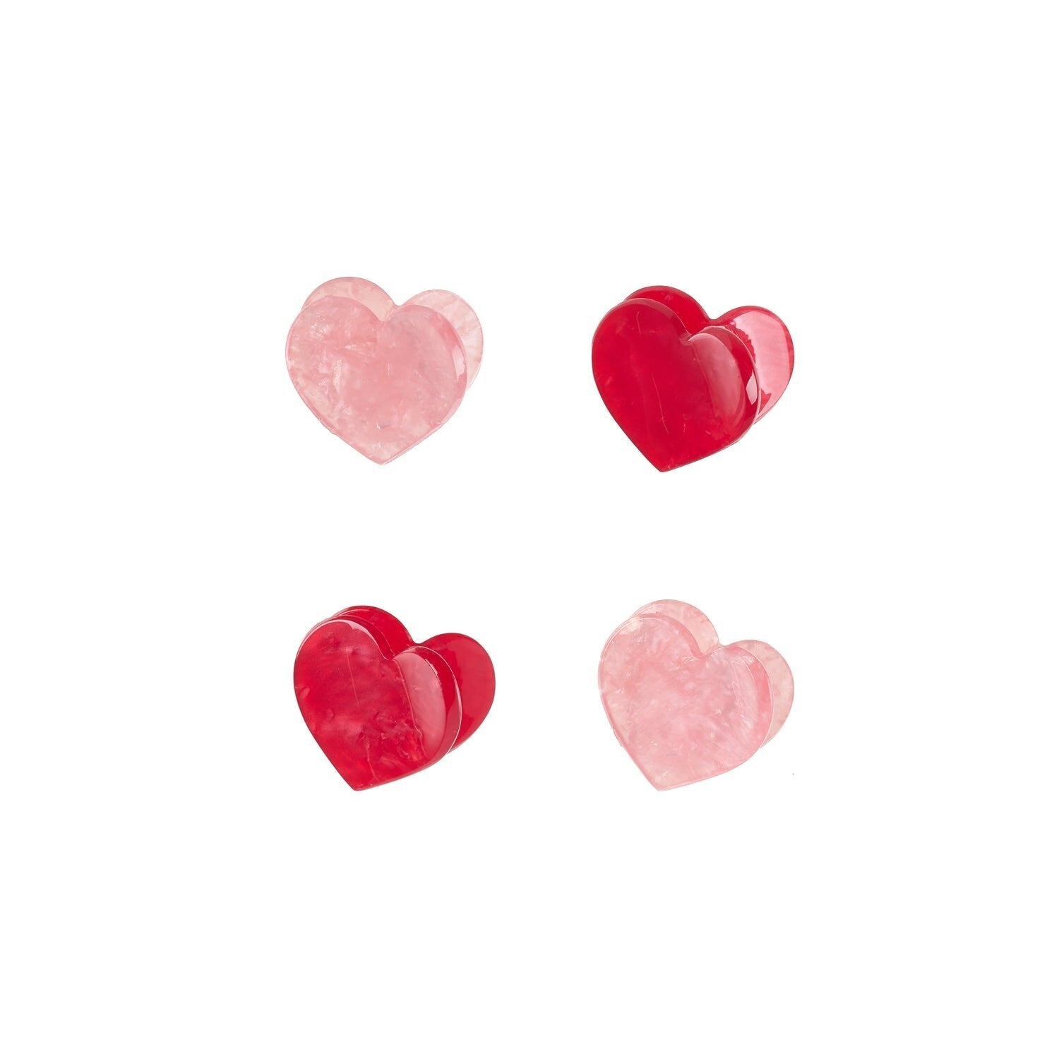 Love Heart Hair Claw Clip 4 Pack