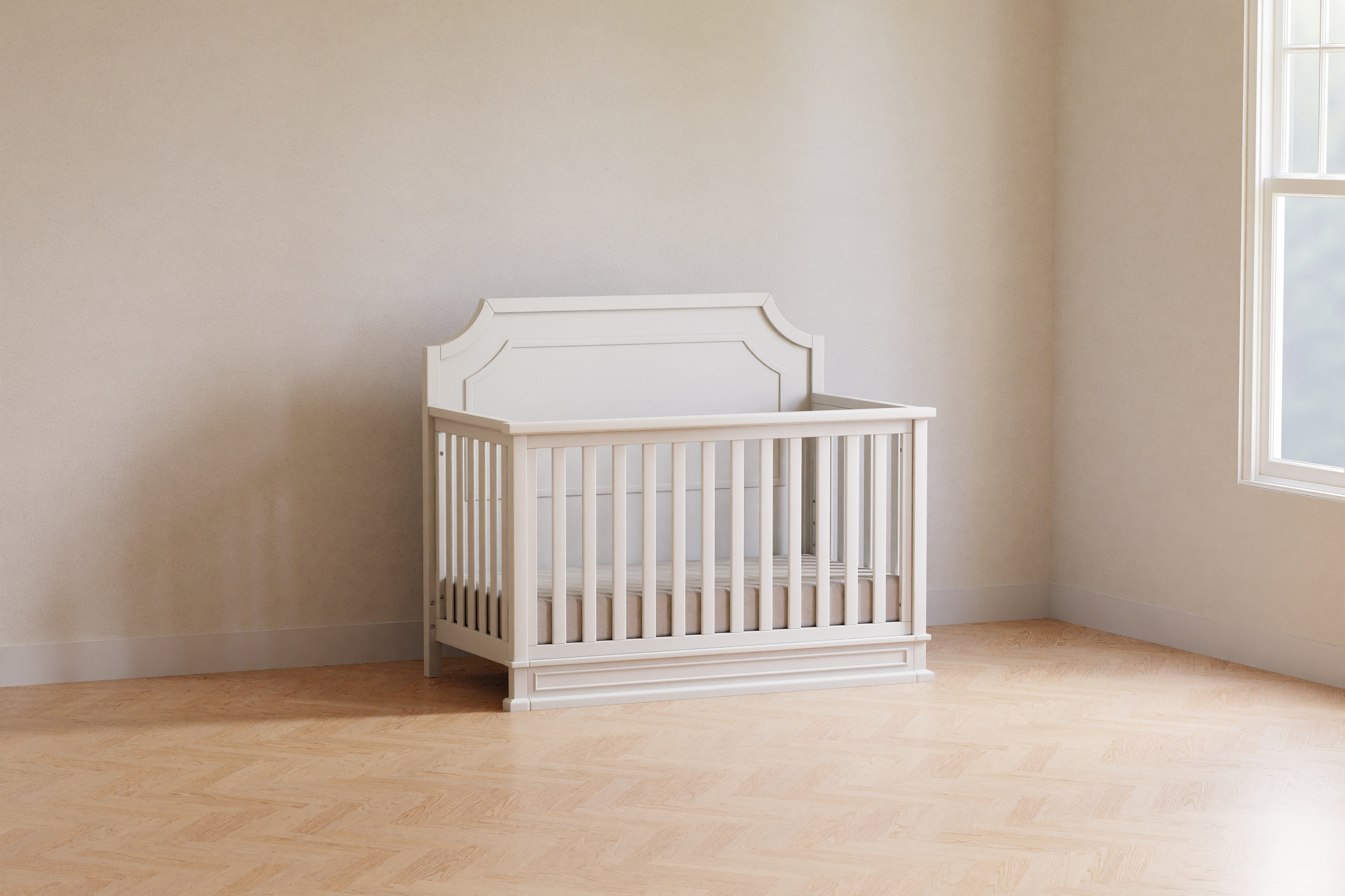 Emma Regency 4-in-1 Convertible Crib - Warm White - Twinkle Twinkle Little One